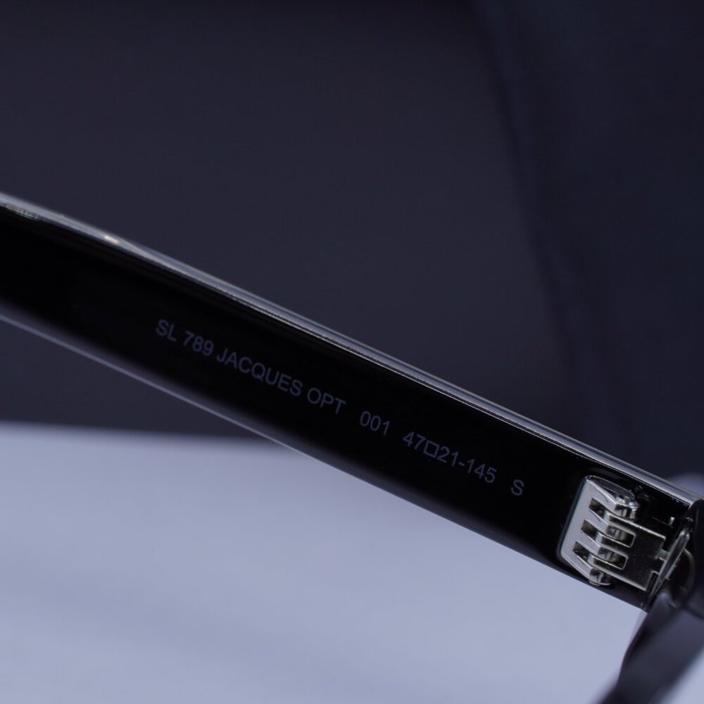 Saint Laurent SL789 JACQUES OPT 001 Square Eyeglasses - Shiny Black 47mm - Picture 7 of 10